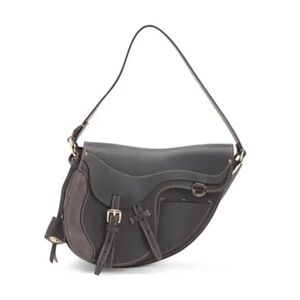 BOLDRINI Made In Italy Leather Saddle Crossbody